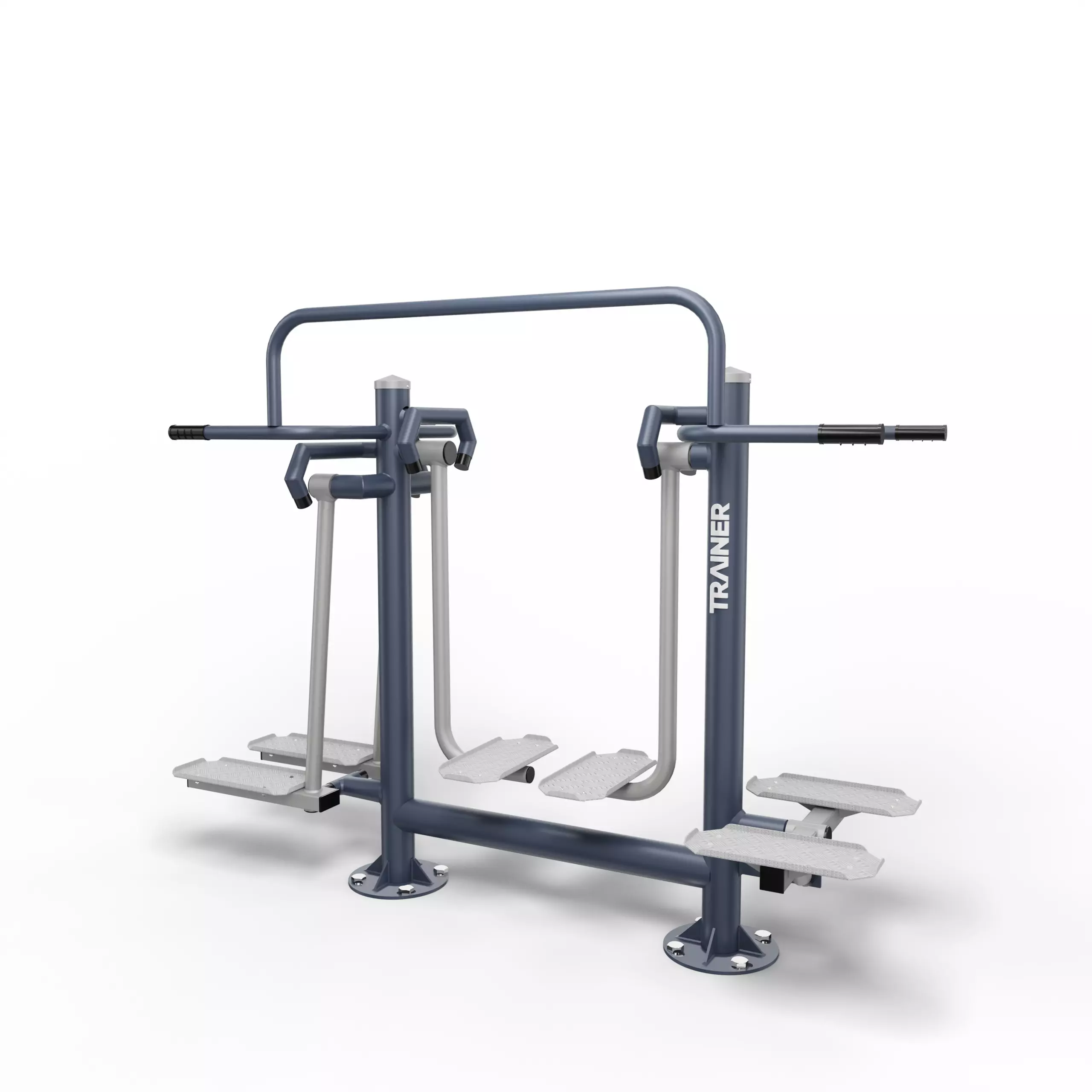 eine große Auswahl an Geräten für das Outdoor-Fitnessstudio